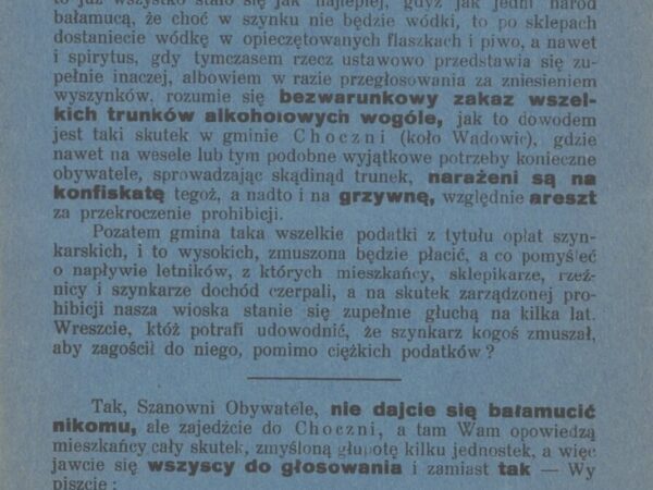 Wszyscy do urn czyli prohibicja w latach międzywojennych