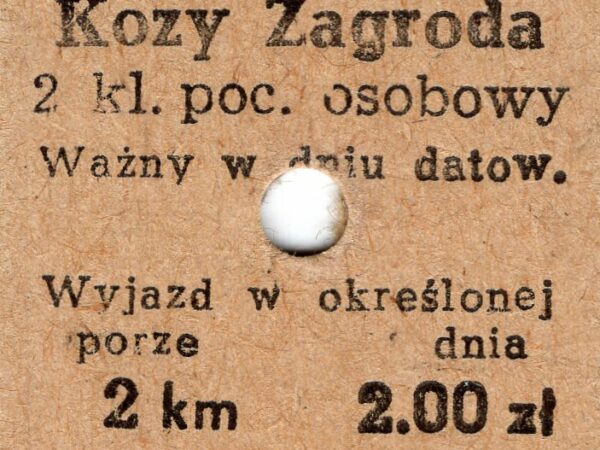 Koziańskie detale – kartonowy bilet PKP