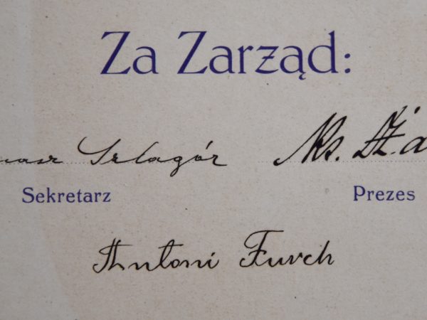 Koziańskie detale – dyplom honorowy Towarzystwa Domu Katolicko-Ludowego w Kozach